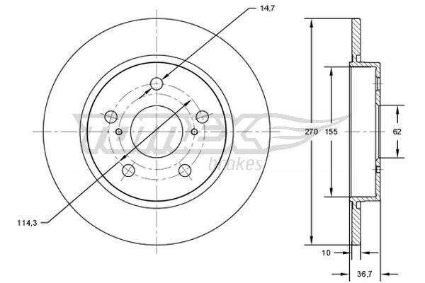 Brzdový kotouč TOMEX Brakes